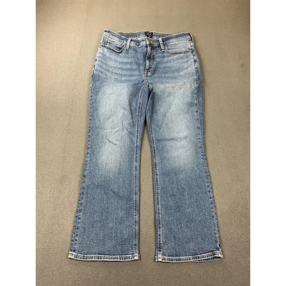 J.Crew Jeans Womens 30 Blue Medium Wash Mid Rise Flare Crop Stretch Denim Pants